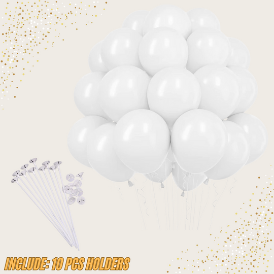 50 PCS  Latex Balloons 12" with 10 PCS Balloon holders