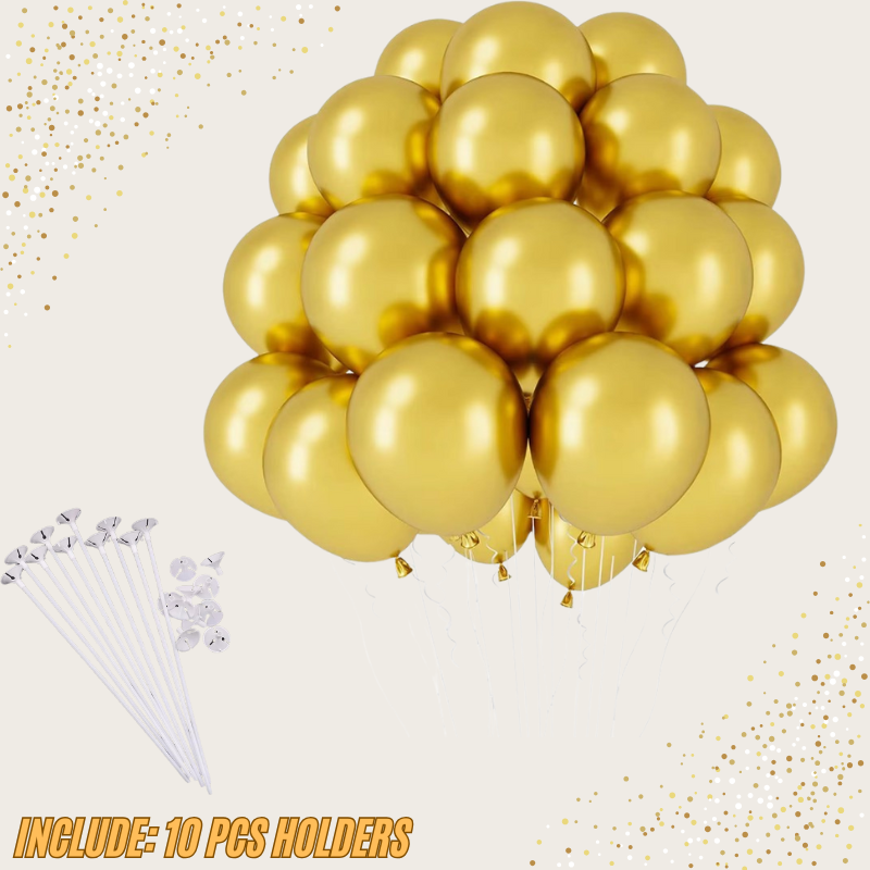 50 PCS  Latex Balloons 12" with 10 PCS Balloon holders