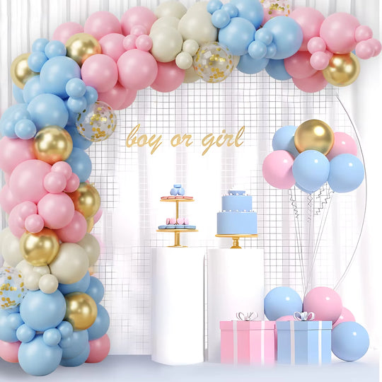 Baby Shower Decoration Macaron Pink Blue Balloon Garland Arch Kit Wedding Birthday Boy or Girl Gender Reveal Party Balloon Decor