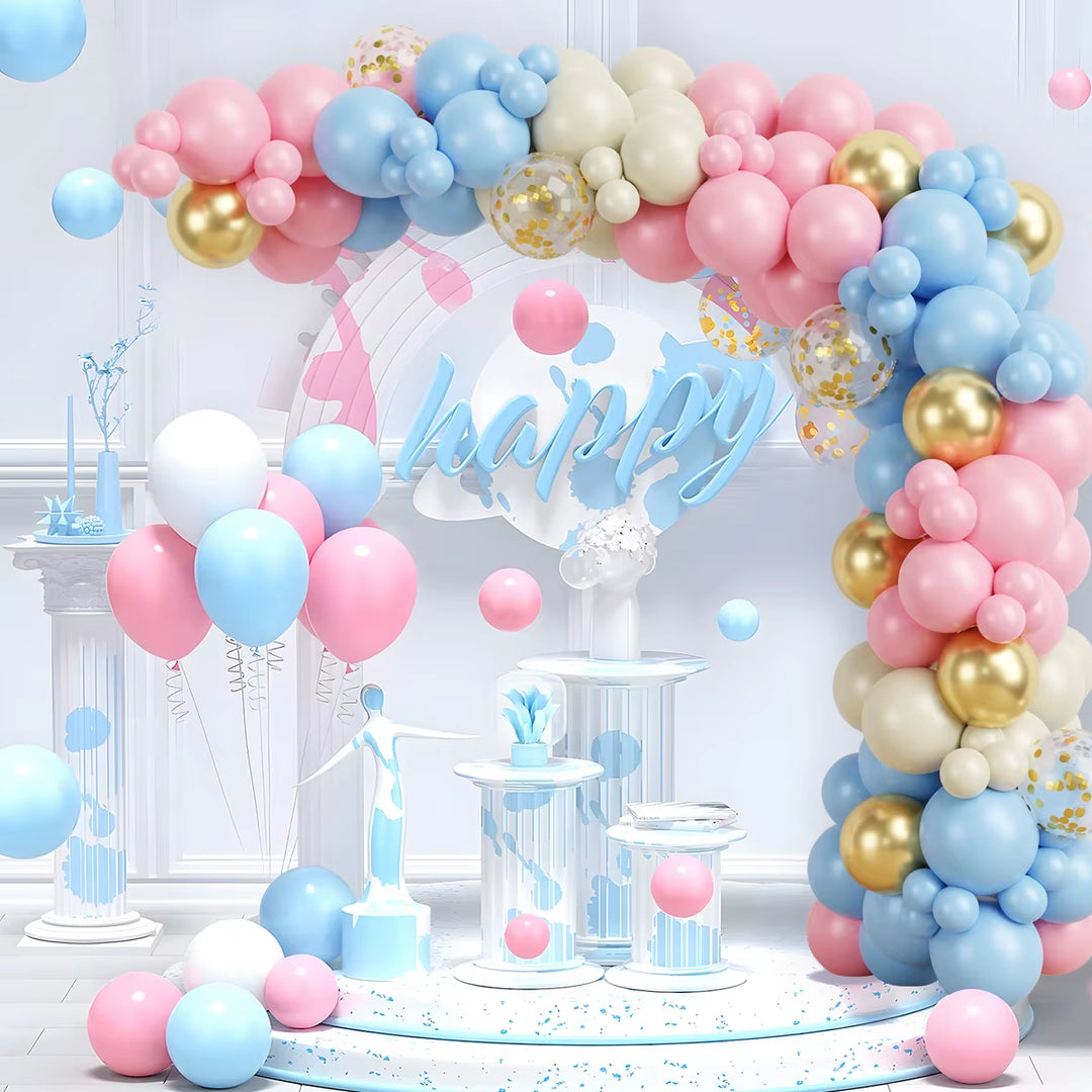 Baby Shower Decoration Macaron Pink Blue Balloon Garland Arch Kit Wedding Birthday Boy or Girl Gender Reveal Party Balloon Decor