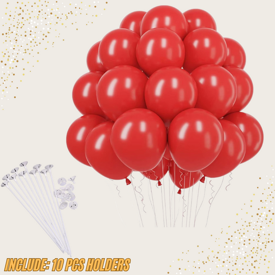 50 PCS  Latex Balloons 12" with 10 PCS Balloon holders