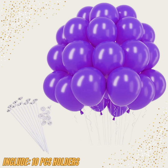 50 PCS  Latex Balloons 12" with 10 PCS Balloon holders