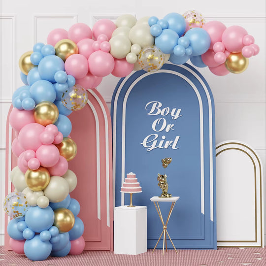 Baby Shower Decoration Macaron Pink Blue Balloon Garland Arch Kit Wedding Birthday Boy or Girl Gender Reveal Party Balloon Decor