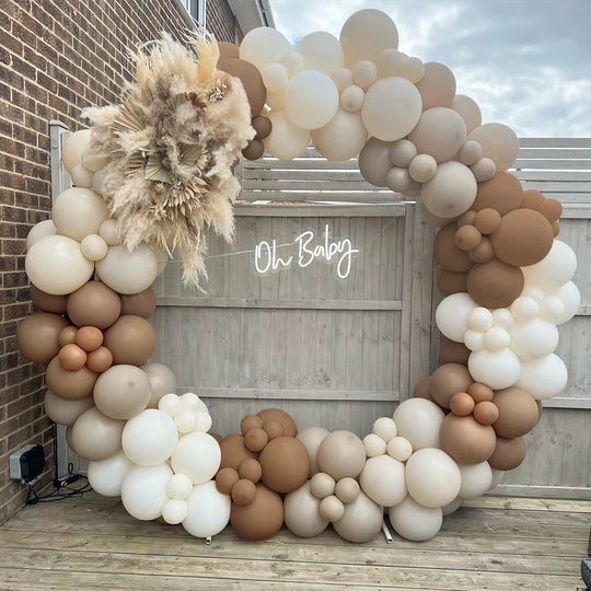 Coffee Brown Balloon Garland Arch Decor