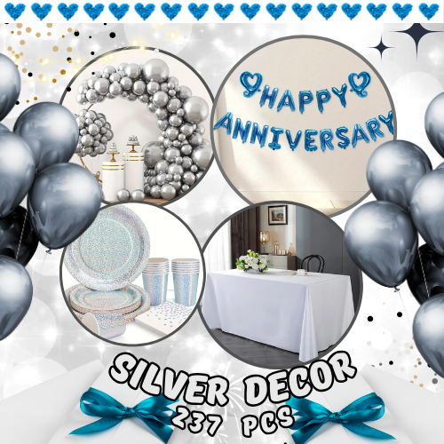 237 PCS Silver Party Decor