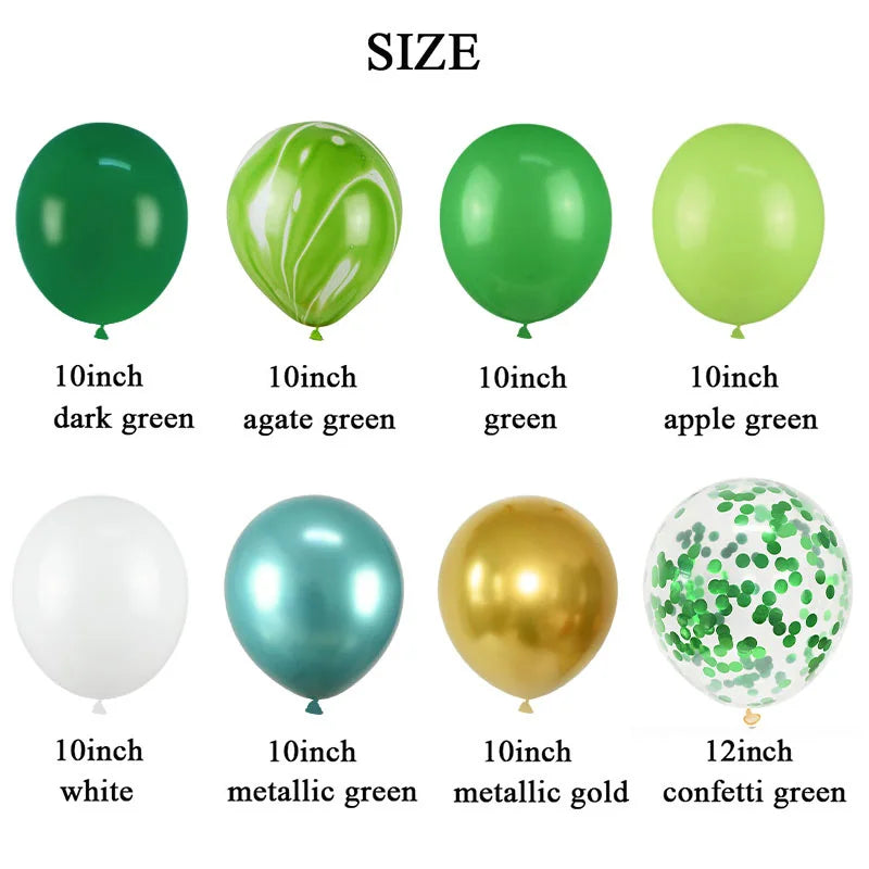 40Pcs Green Metallic Balloons Set with Confetti 