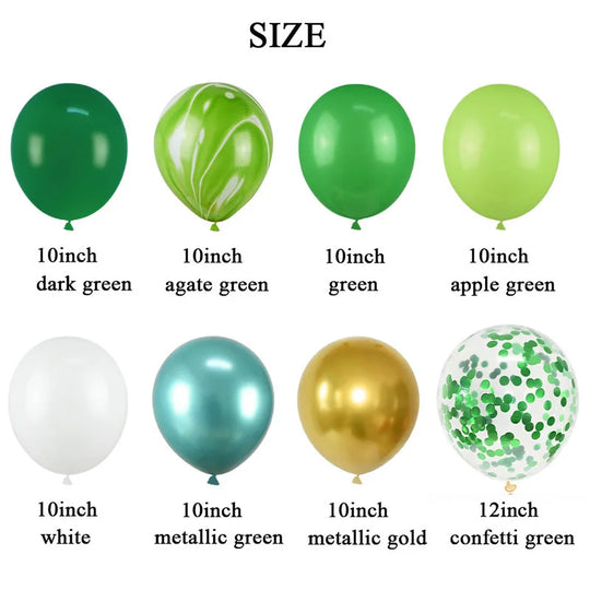 40Pcs Green Metallic Balloons Set with Confetti 