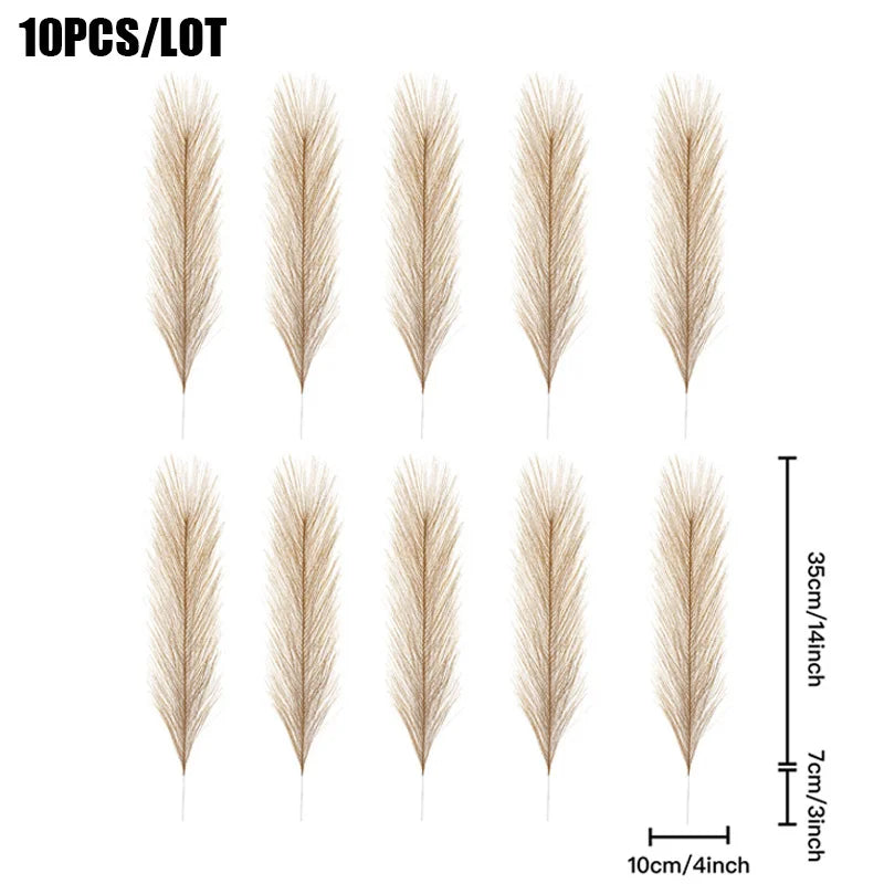 10PCS Pampas Grass Artificial Flowers DIY  Boho Home Wedding Party Decor