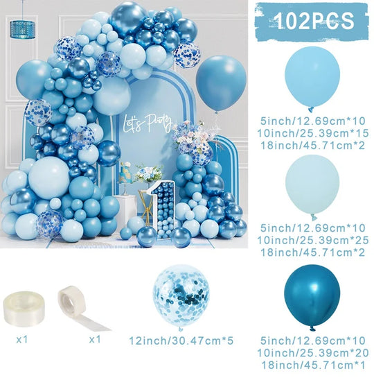 Avocado Blue Balloons Garland Arch Decor Set