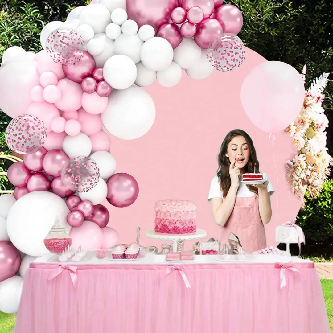 102 PCS Pink White Balloon Garland Arch Decor Set