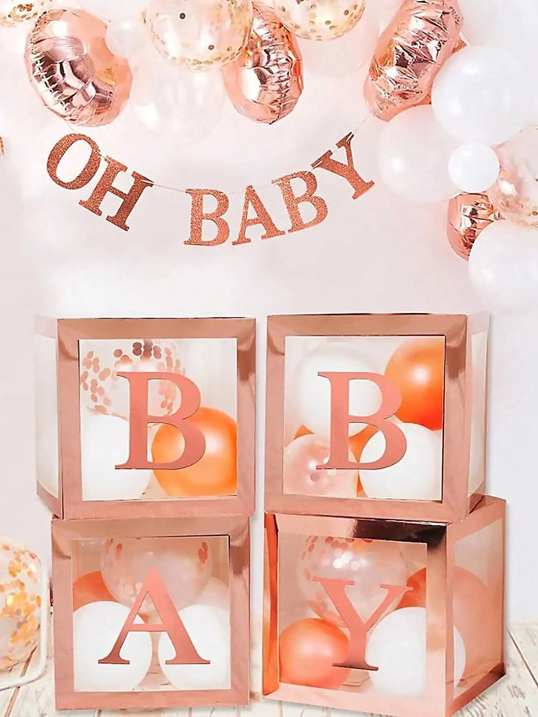 4 Baby Boxes Set For Baby Shower Decoration