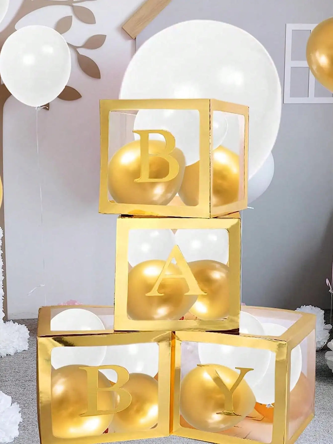 4 Baby Boxes Set For Baby Shower Decoration