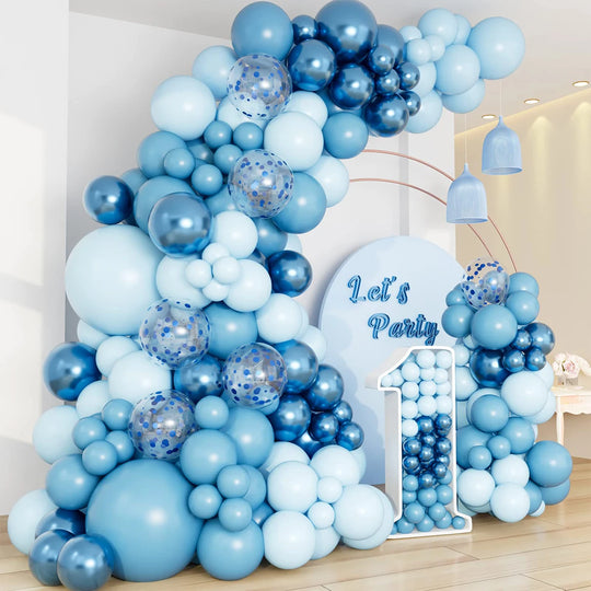 Avocado Blue Balloons Garland Arch Decor Set