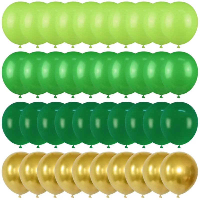 40Pcs Green Metallic Balloons Set with Confetti 