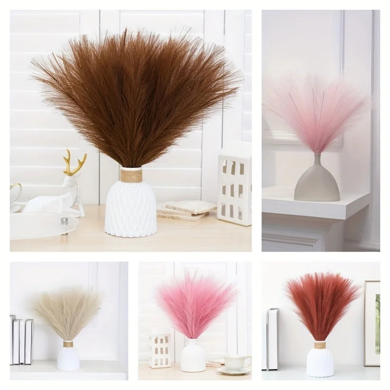 10PCS Pampas Grass Artificial Flowers DIY  Boho Home Wedding Party Decor