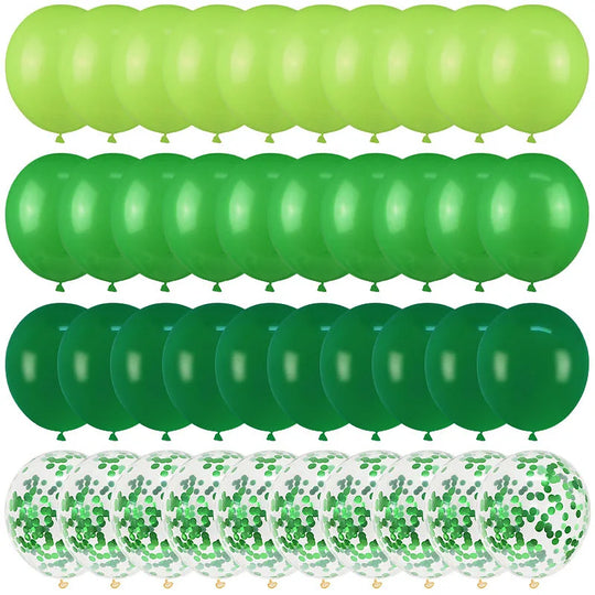 40Pcs Green Metallic Balloons Set with Confetti 