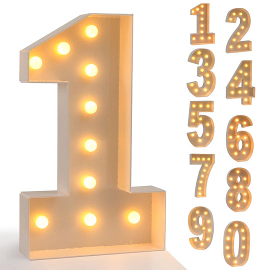 36" Giant Number Figures with Led Light Bulbs 