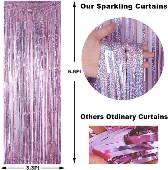 2M Party Backdrop Foil Curtains for Birthday Wedding Decor