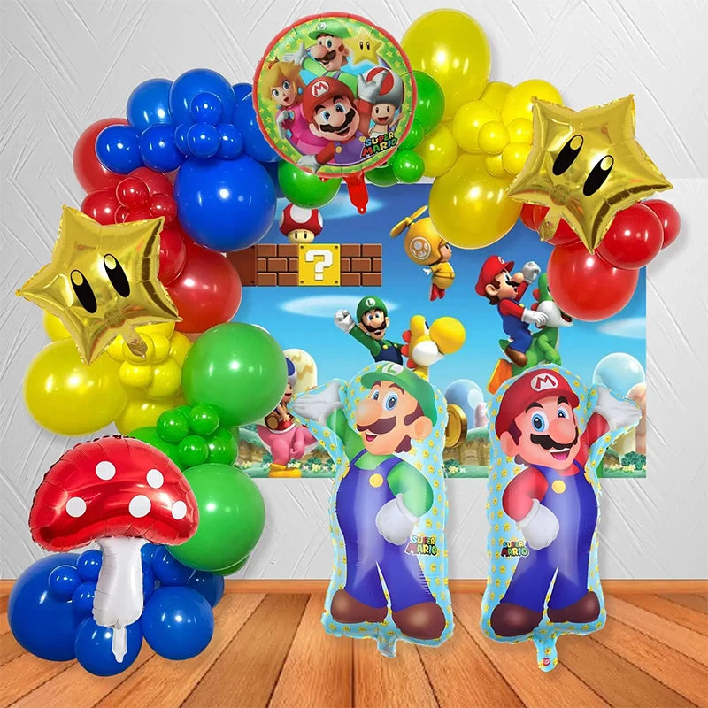 108Pcs  Themed Balloon Garland Arch Kit Super Brothers Mario