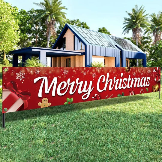 1pc  Christmas Banner Outdoor Décor - 120x20 Inch