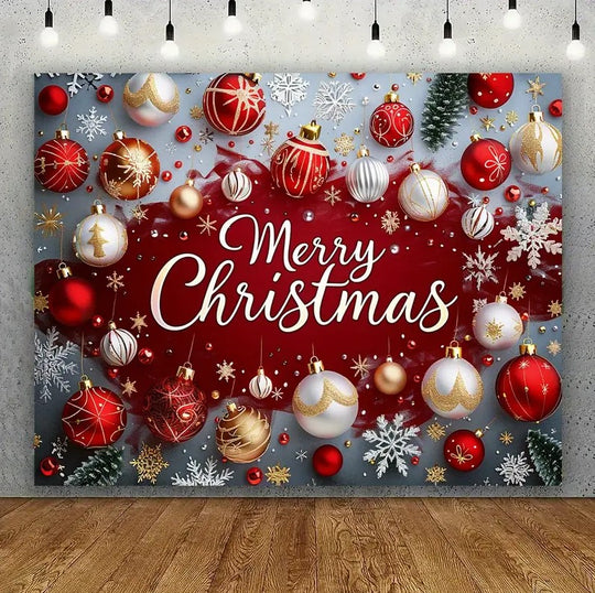 1 Pc Merry Christmas Backdrop Polyester Banner 150x100cm