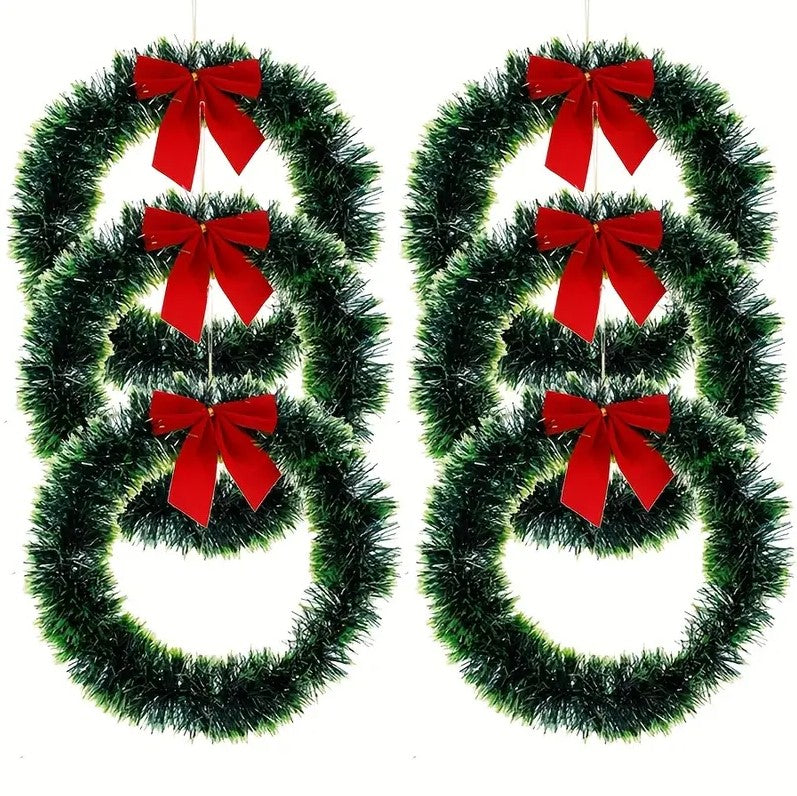 6pcs Christmas Wreaths 12