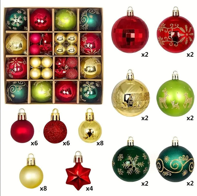 6FT Christmas Tree With 250  LED Lights + 44PCS Christmas Balls