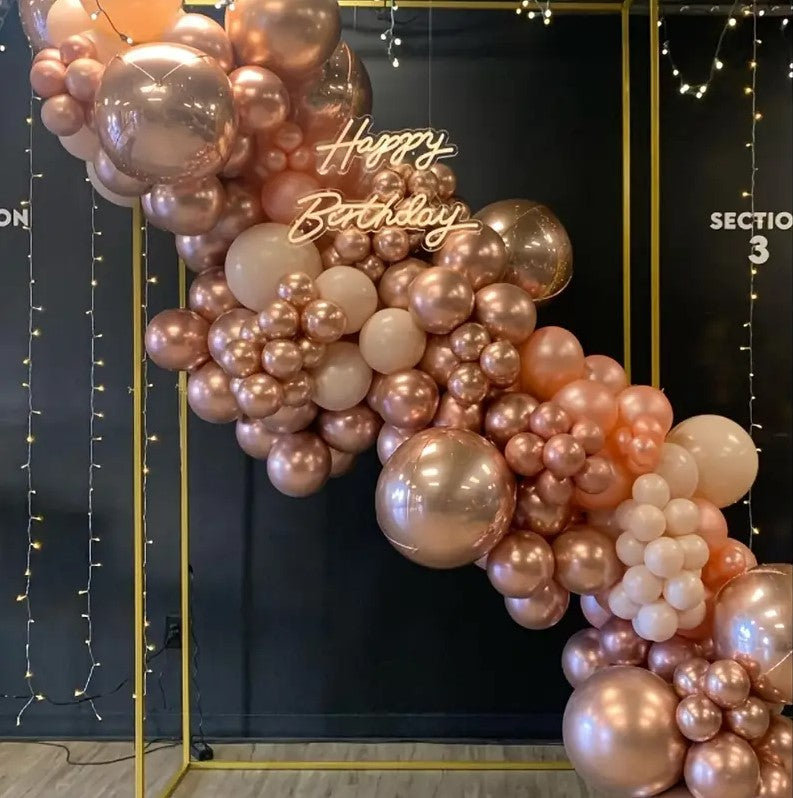 124 Pack Rose Golden & White Balloon Themed Decor