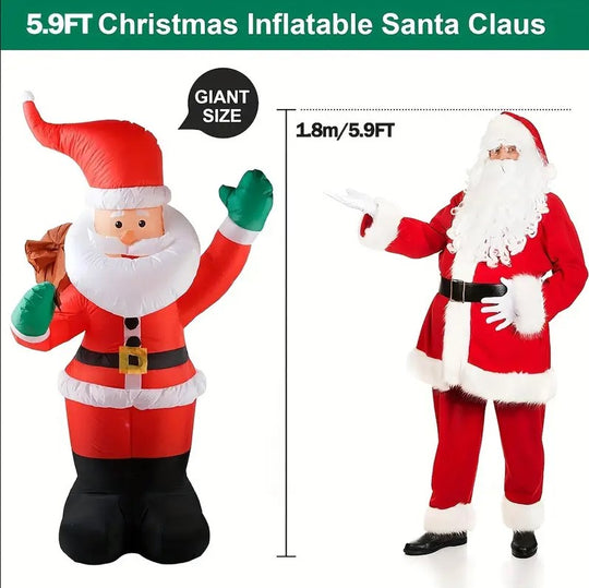 5.9Ft Inflatable  Santa Claus +  3PCS  Festive Gnome