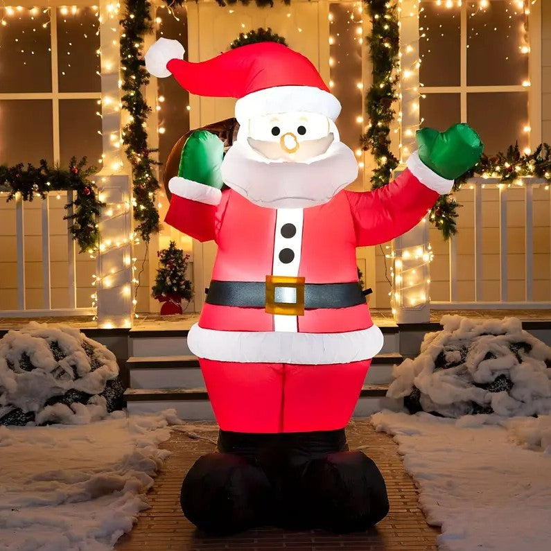 5.9Ft Inflatable  Santa Claus +  3PCS  Festive Gnome