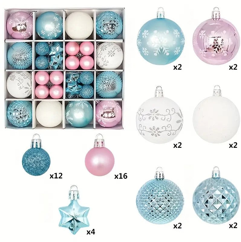 44PCS Colorful Christmas Tree Balls