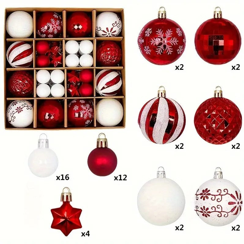 44PCS Colorful Christmas Tree Balls