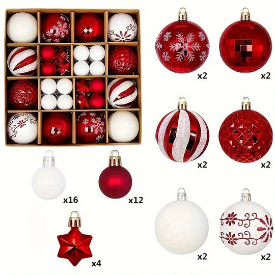 44PCS Colorful Christmas Tree Balls