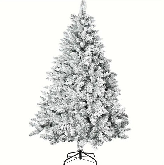 7Ft Snow Christmas Tree + 50PCS Ornaments  + 12PCS Artifical Flowers + Lighted Star