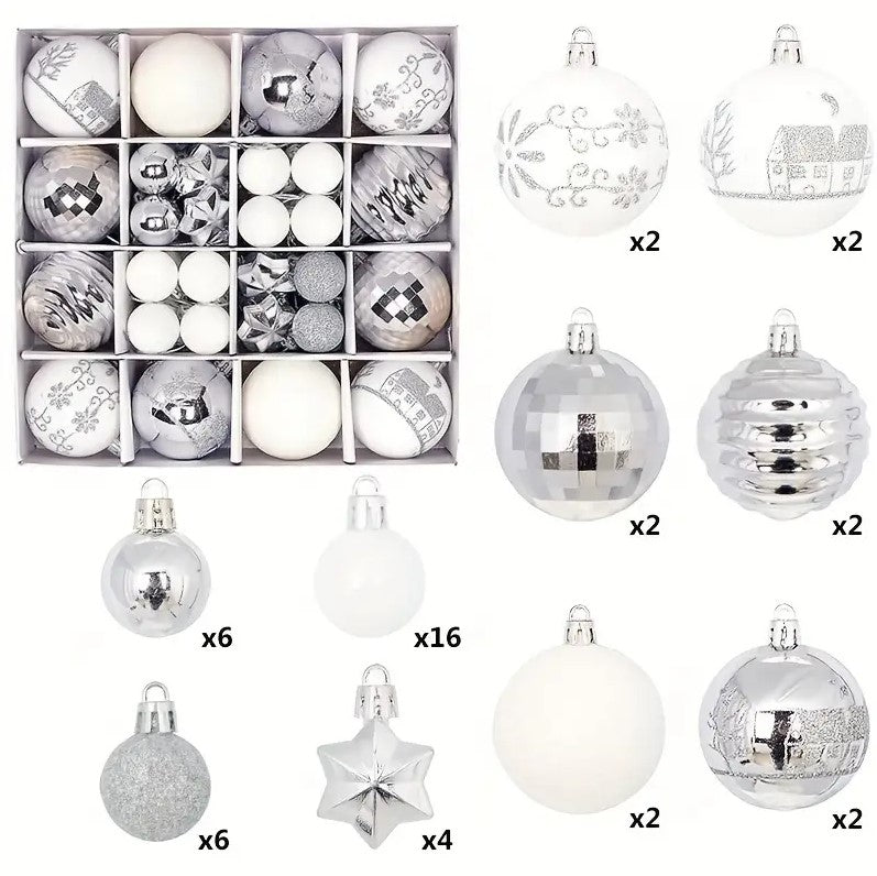 44PCS Colorful Christmas Tree Balls