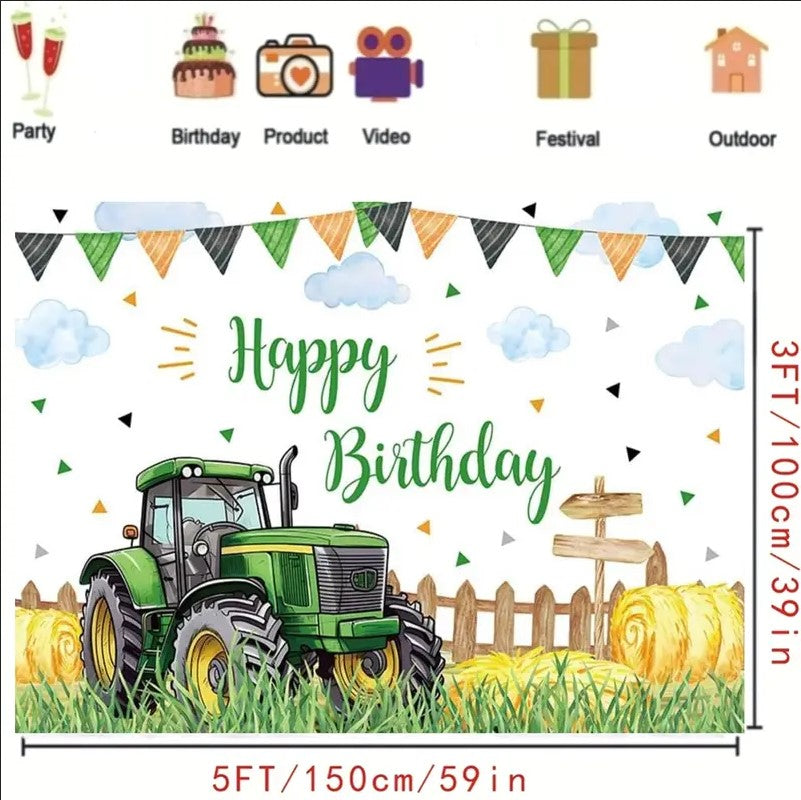 Farm Tractor Birthday Banner