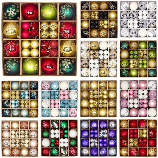 44PCS Colorful Christmas Tree Balls