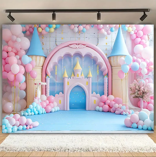 Fairy Tale Castle Polyester Fabric Banner