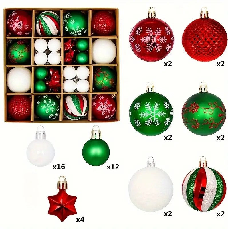 44PCS Colorful Christmas Tree Balls