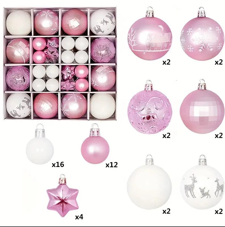 44PCS Colorful Christmas Tree Balls