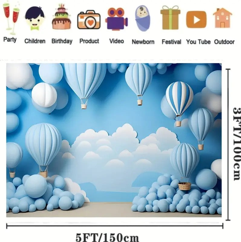 Blue Sky Clouds Party Banner