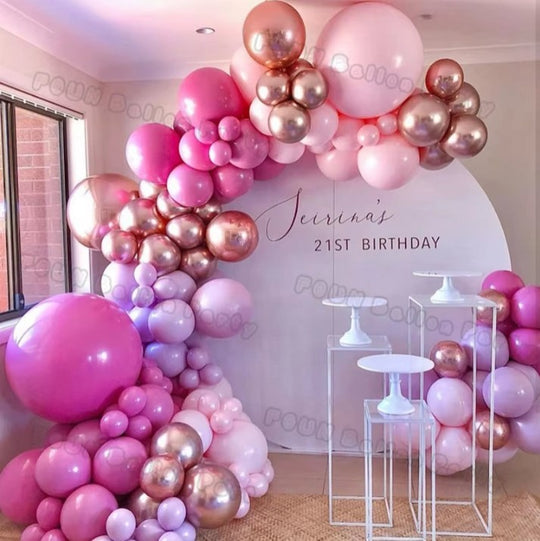 105 PCS Retro Pink Balloons Arch Decor