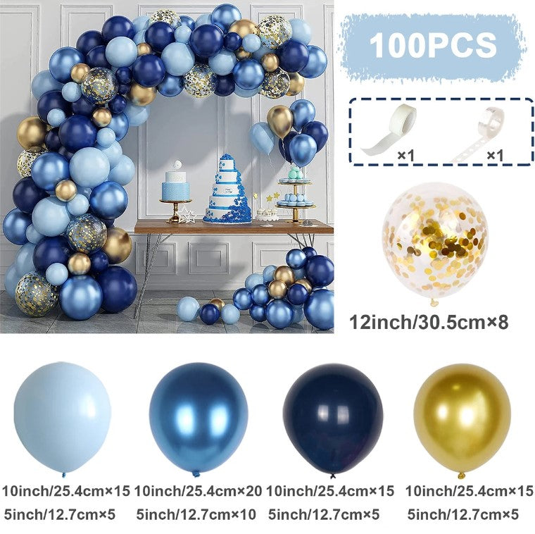 100 PCS Macaron Dusty Blue Balloon Garland Arch Decor Set