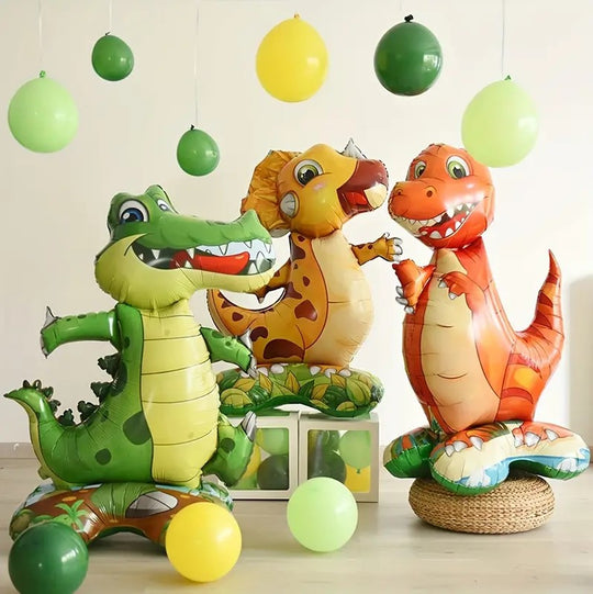 3pcs, Dinosaur Foil Balloons, Forest Theme Party