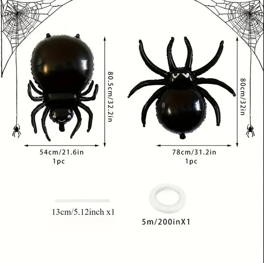 2pcs Black Spider Balloon Set for Halloween Party