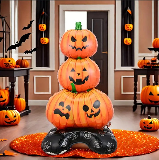 Jack-O'-Lantern Halloween Pumpkin Stack Foil Balloon - 47-inch