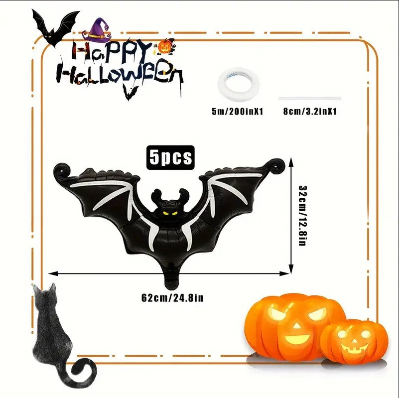 5-pack Halloween Bat Balloons