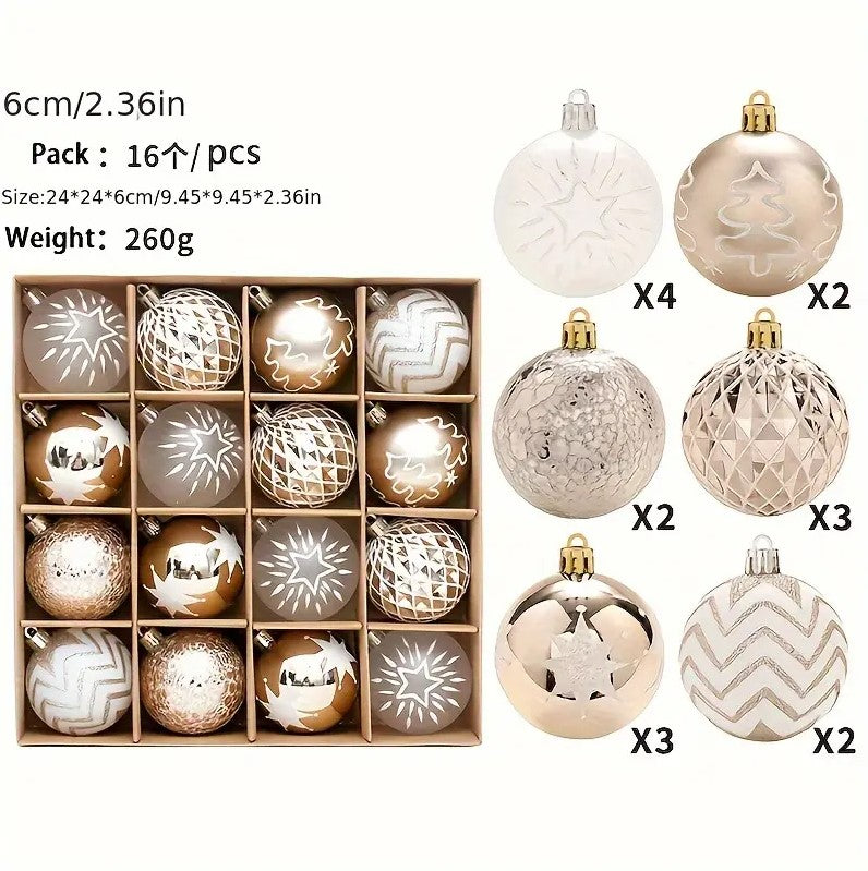 16pcs Christmas Ball Champagne Set