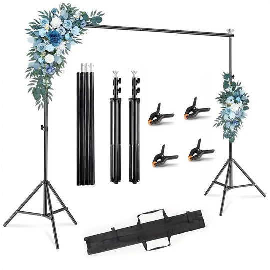 Adjustable metal Background Stand 10x7ft with 4 Clamps, for Balloons, Baby shower, Birthday