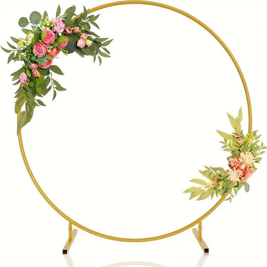 7.2ft Round Golden Arch Stand for Balloons for Baby Shower, Gender Reveal, Birthday